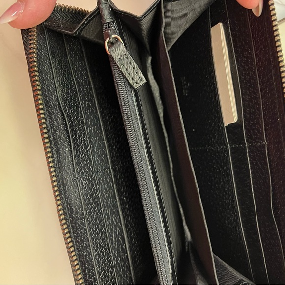 NWT GUCCI wallet black canvas long, zipper - Picture 4 of 7